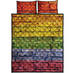 LGBT Pride Rainbow Brick Wall Print Quilt Bed Set