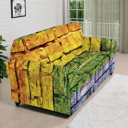 LGBT Pride Rainbow Brick Wall Print Sofa Cover