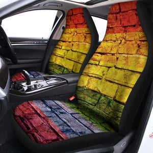 LGBT Pride Rainbow Brick Wall Print Universal Fit Car Seat Covers