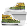 LGBT Pride Rainbow Brick Wall Print White High Top Shoes