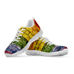 LGBT Pride Rainbow Brick Wall Print White Sneakers