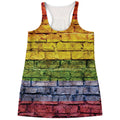 LGBT Pride Rainbow Brick Wall Print Women's Racerback Tank Top
