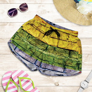 LGBT Pride Rainbow Brick Wall Print Women's Shorts