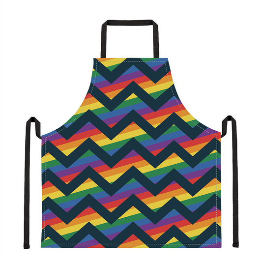 LGBT Pride Rainbow Chevron Pattern Print Apron