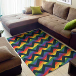 LGBT Pride Rainbow Chevron Pattern Print Area Rug