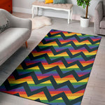 LGBT Pride Rainbow Chevron Pattern Print Area Rug