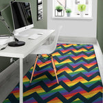 LGBT Pride Rainbow Chevron Pattern Print Area Rug