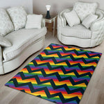 LGBT Pride Rainbow Chevron Pattern Print Area Rug