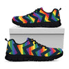 LGBT Pride Rainbow Chevron Pattern Print Black Sneakers