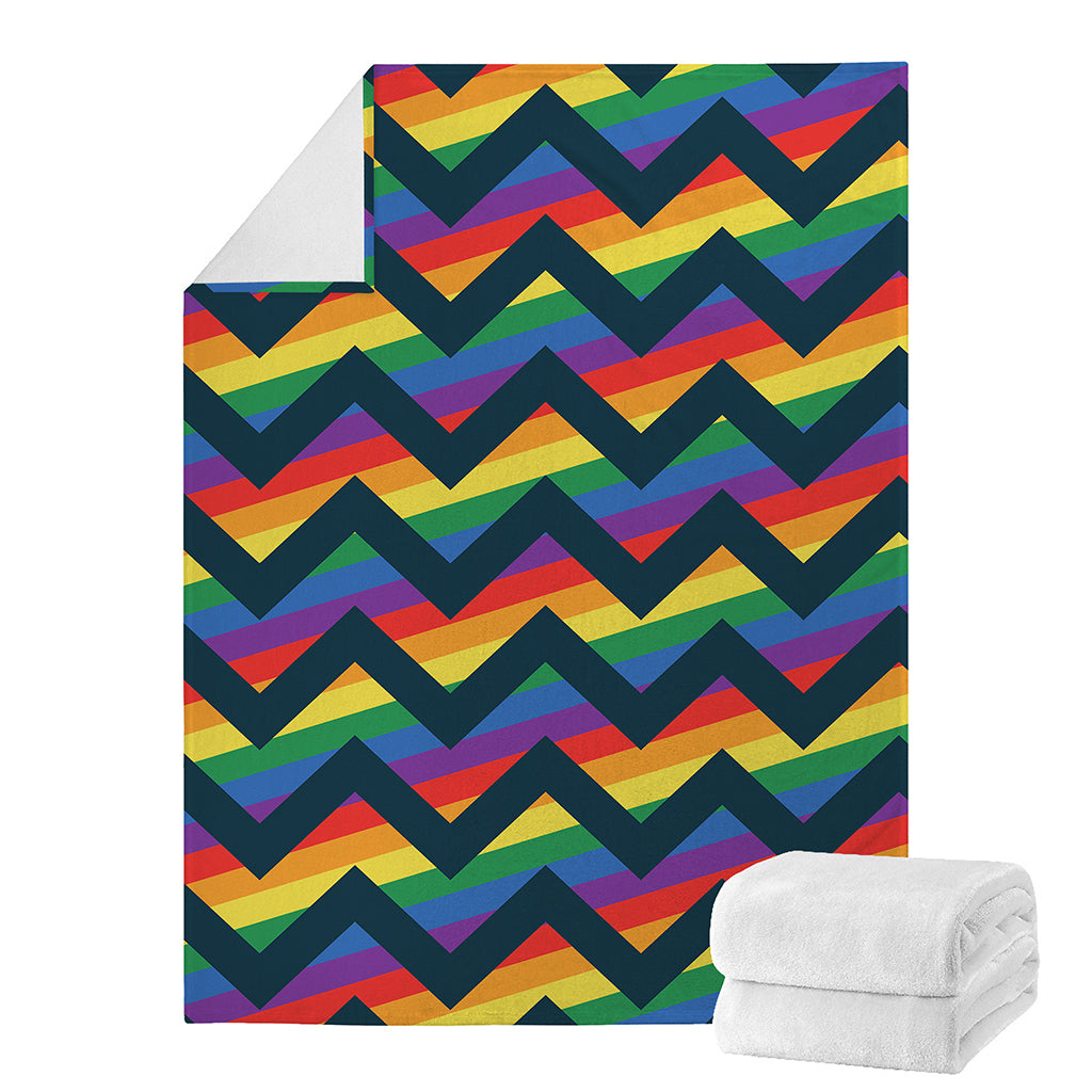 LGBT Pride Rainbow Chevron Pattern Print Blanket
