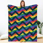 LGBT Pride Rainbow Chevron Pattern Print Blanket