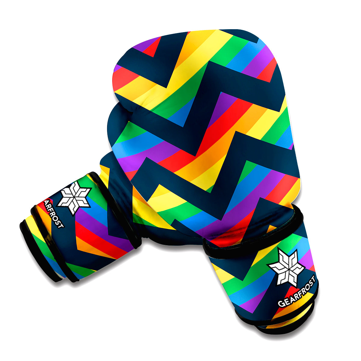 LGBT Pride Rainbow Chevron Pattern Print Boxing Gloves