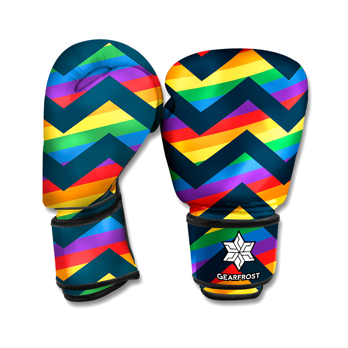 LGBT Pride Rainbow Chevron Pattern Print Boxing Gloves
