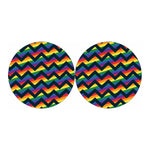LGBT Pride Rainbow Chevron Pattern Print Car Coasters
