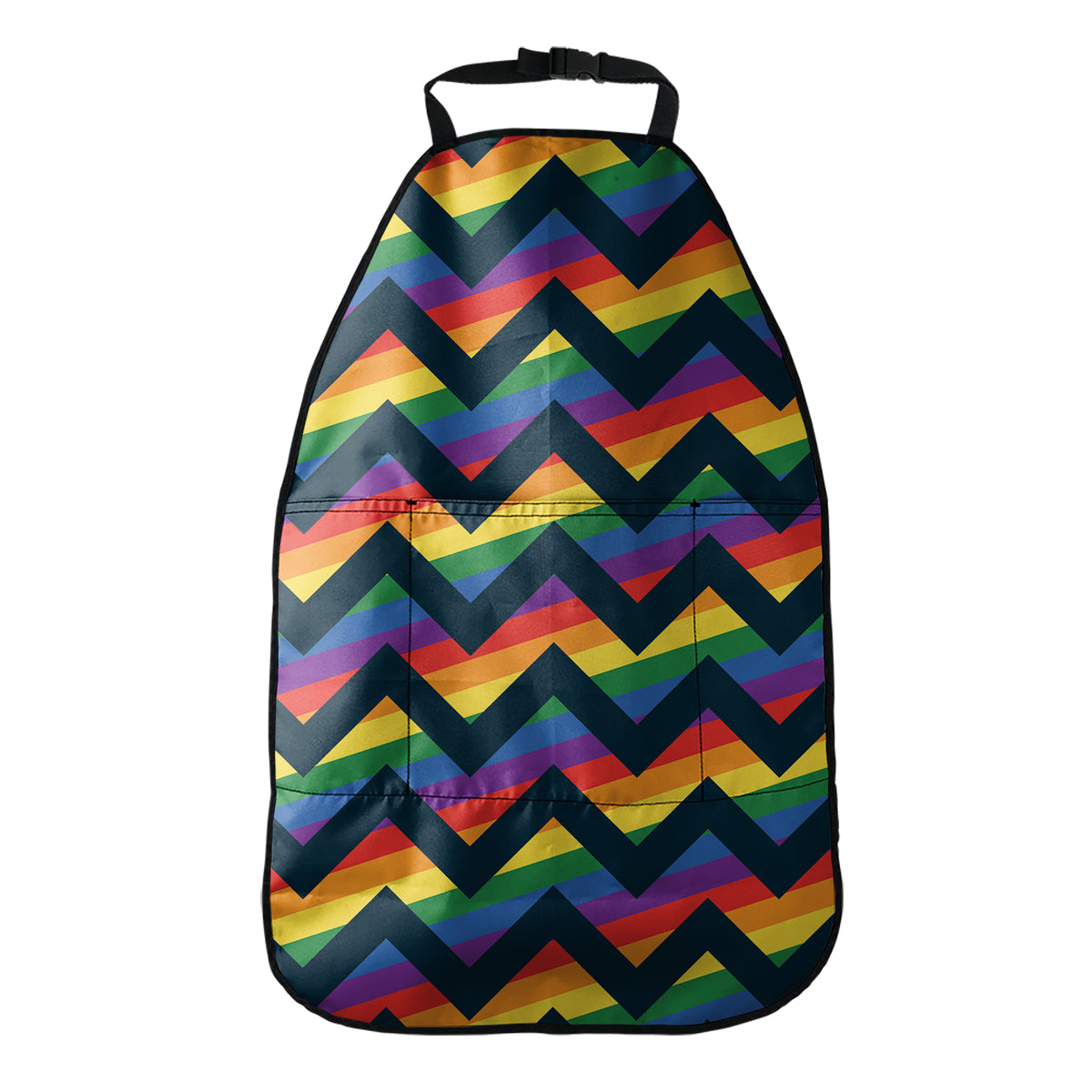 LGBT Pride Rainbow Chevron Pattern Print Car Seat Organizers