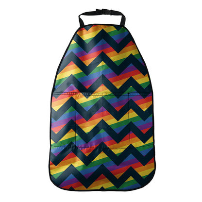 LGBT Pride Rainbow Chevron Pattern Print Car Seat Organizers