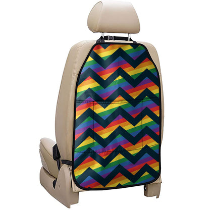 LGBT Pride Rainbow Chevron Pattern Print Car Seat Organizers