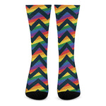 LGBT Pride Rainbow Chevron Pattern Print Crew Socks