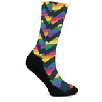LGBT Pride Rainbow Chevron Pattern Print Crew Socks