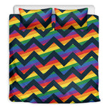 LGBT Pride Rainbow Chevron Pattern Print Duvet Cover Bedding Set