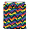 LGBT Pride Rainbow Chevron Pattern Print Duvet Cover Bedding Set