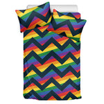 LGBT Pride Rainbow Chevron Pattern Print Duvet Cover Bedding Set