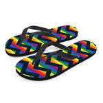 LGBT Pride Rainbow Chevron Pattern Print Flip Flops