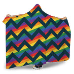LGBT Pride Rainbow Chevron Pattern Print Hooded Blanket