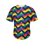 LGBT Pride Rainbow Chevron Pattern Print Men's Baseball Jersey