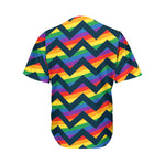 LGBT Pride Rainbow Chevron Pattern Print Men's Baseball Jersey