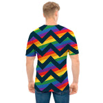 LGBT Pride Rainbow Chevron Pattern Print Men's T-Shirt