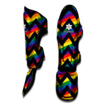 LGBT Pride Rainbow Chevron Pattern Print Muay Thai Shin Guard