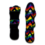 LGBT Pride Rainbow Chevron Pattern Print Muay Thai Shin Guard