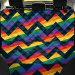 LGBT Pride Rainbow Chevron Pattern Print Pet Car Back Seat Cover