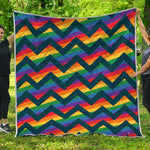 LGBT Pride Rainbow Chevron Pattern Print Quilt
