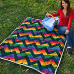 LGBT Pride Rainbow Chevron Pattern Print Quilt