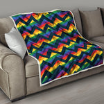 LGBT Pride Rainbow Chevron Pattern Print Quilt