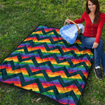 LGBT Pride Rainbow Chevron Pattern Print Quilt