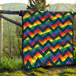LGBT Pride Rainbow Chevron Pattern Print Quilt