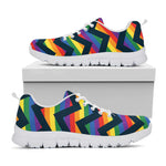 LGBT Pride Rainbow Chevron Pattern Print White Sneakers
