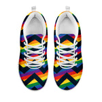 LGBT Pride Rainbow Chevron Pattern Print White Sneakers