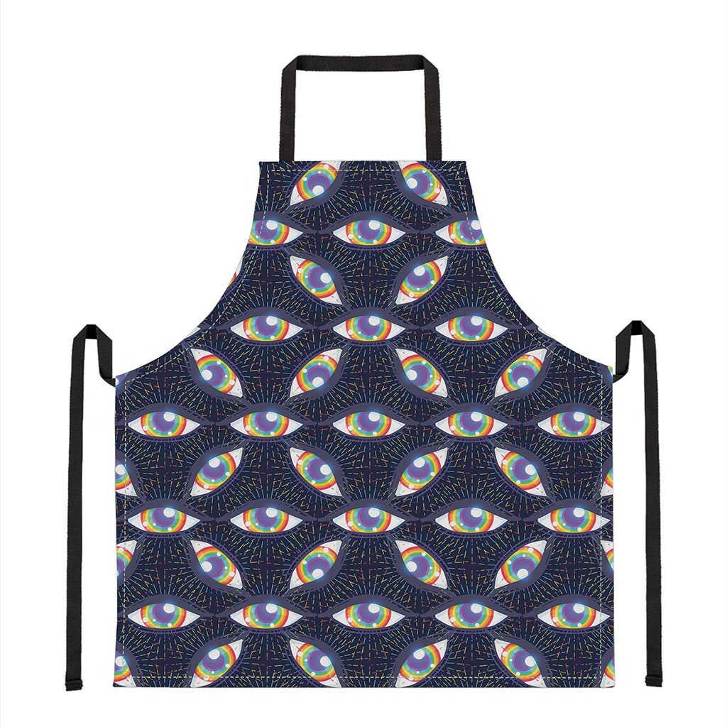 LGBT Pride Rainbow Eyes Pattern Print Apron