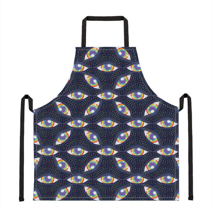 LGBT Pride Rainbow Eyes Pattern Print Apron