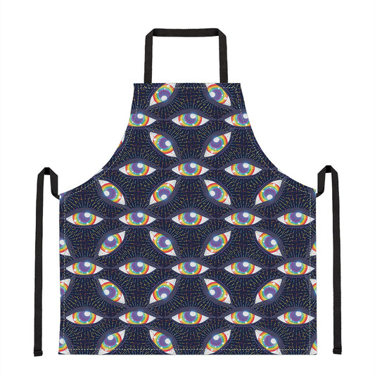 LGBT Pride Rainbow Eyes Pattern Print Apron