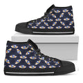 LGBT Pride Rainbow Eyes Pattern Print Black High Top Sneakers