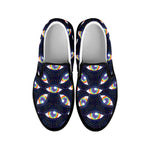 LGBT Pride Rainbow Eyes Pattern Print Black Slip On Shoes
