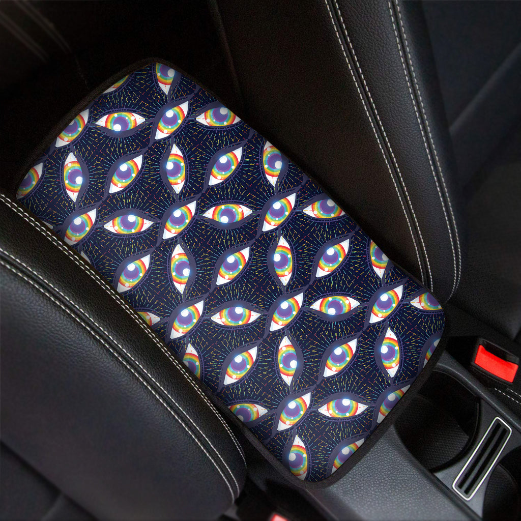 LGBT Pride Rainbow Eyes Pattern Print Car Center Console Cover