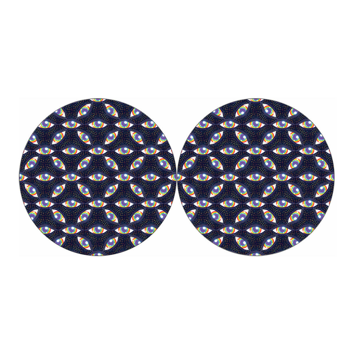 LGBT Pride Rainbow Eyes Pattern Print Car Coasters