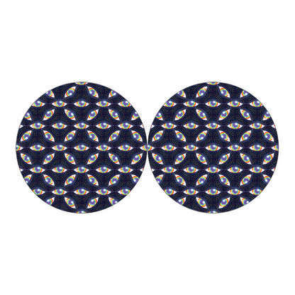 LGBT Pride Rainbow Eyes Pattern Print Car Coasters