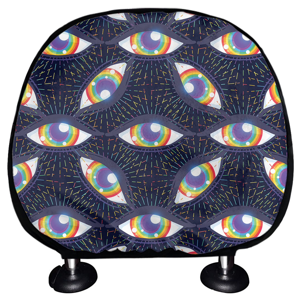 LGBT Pride Rainbow Eyes Pattern Print Car Headrest Covers